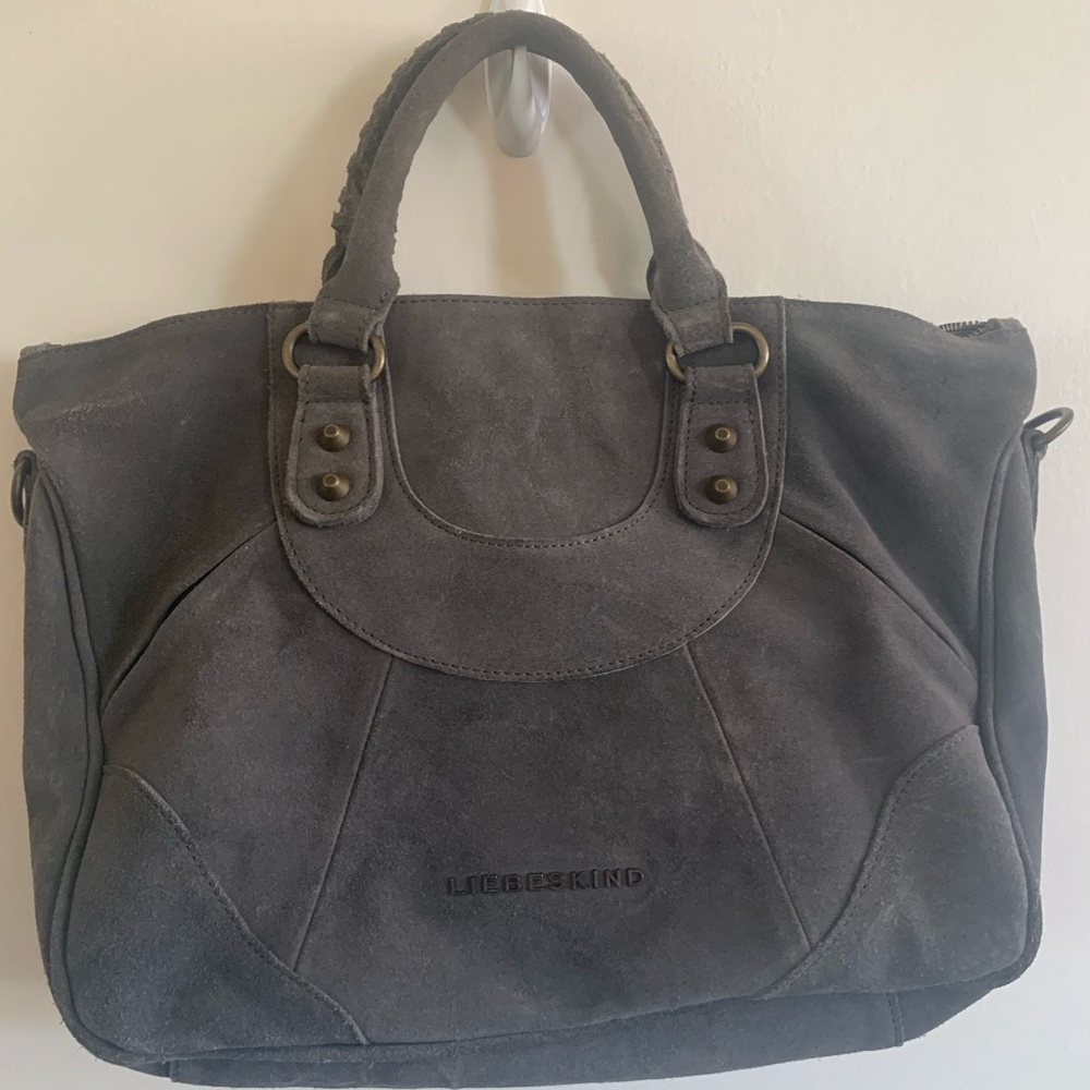 Liebeskind Grey Suede Satchel